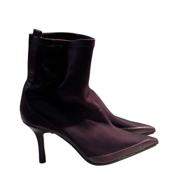 Charles David Pointed Toe Stretch Sock Boots Plum Purple (8.5) New Without Box - Picture 3 of 6